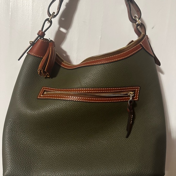 Dooney & Bourke Handbags - Dooney & Bourke Olive and Tan Hobo Bag